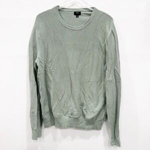 J. Crew Cotton Crewneck Sweater in Garter Stitch Men’s Large Green